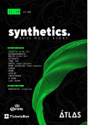 Club tickets Synthetics. Bass music event - poster ticketsbox.com