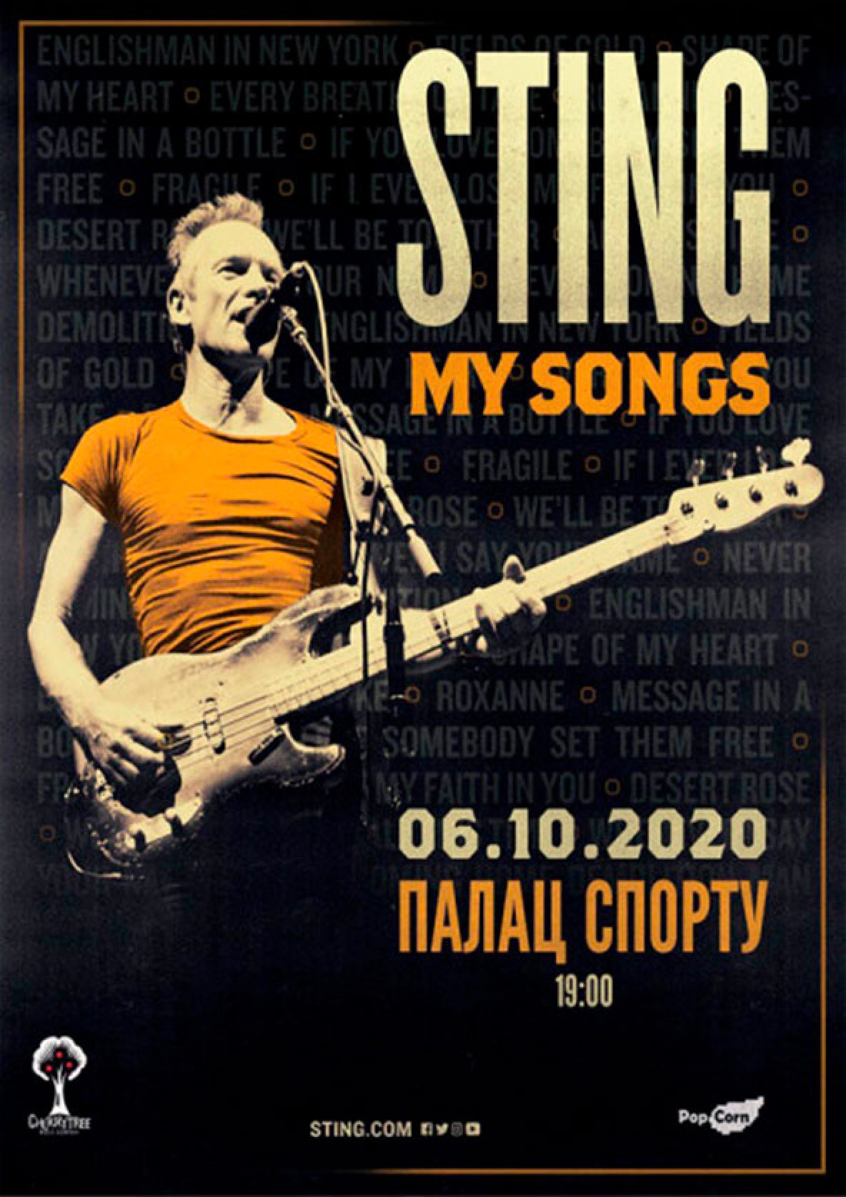 Билеты STING MY SONGS TOUR 2020 Билеты STING MY SONGS TOUR 2020