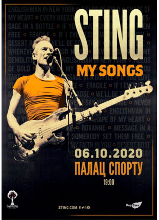Фото STING MY SONGS TOUR 2020 Афіша STING MY SONGS TOUR 2020