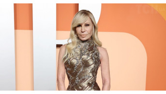 Donatella Versace Shines at Elton John's Party with Dazzling Black Gown