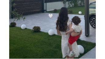Family idyll of Liza Chichua and Irakli Makatsaria: photo with son George