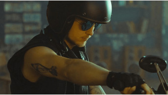 Veteran Oleksandr Teren learned to ride a motorcycle for the ''Bachelor'' promotional video