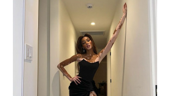 Winnie Garlow impresses in an outfit from the Ukrainian designer Frolov