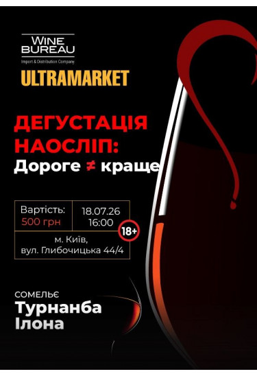 Дегустація наосліп: Дороге ≠ краще (18+) Київ 2026